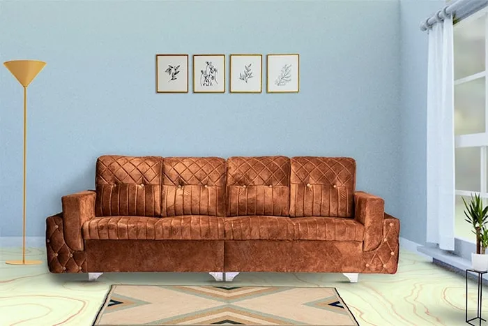 VIVDeal Not So Velvet 4 Seater Sofa Set